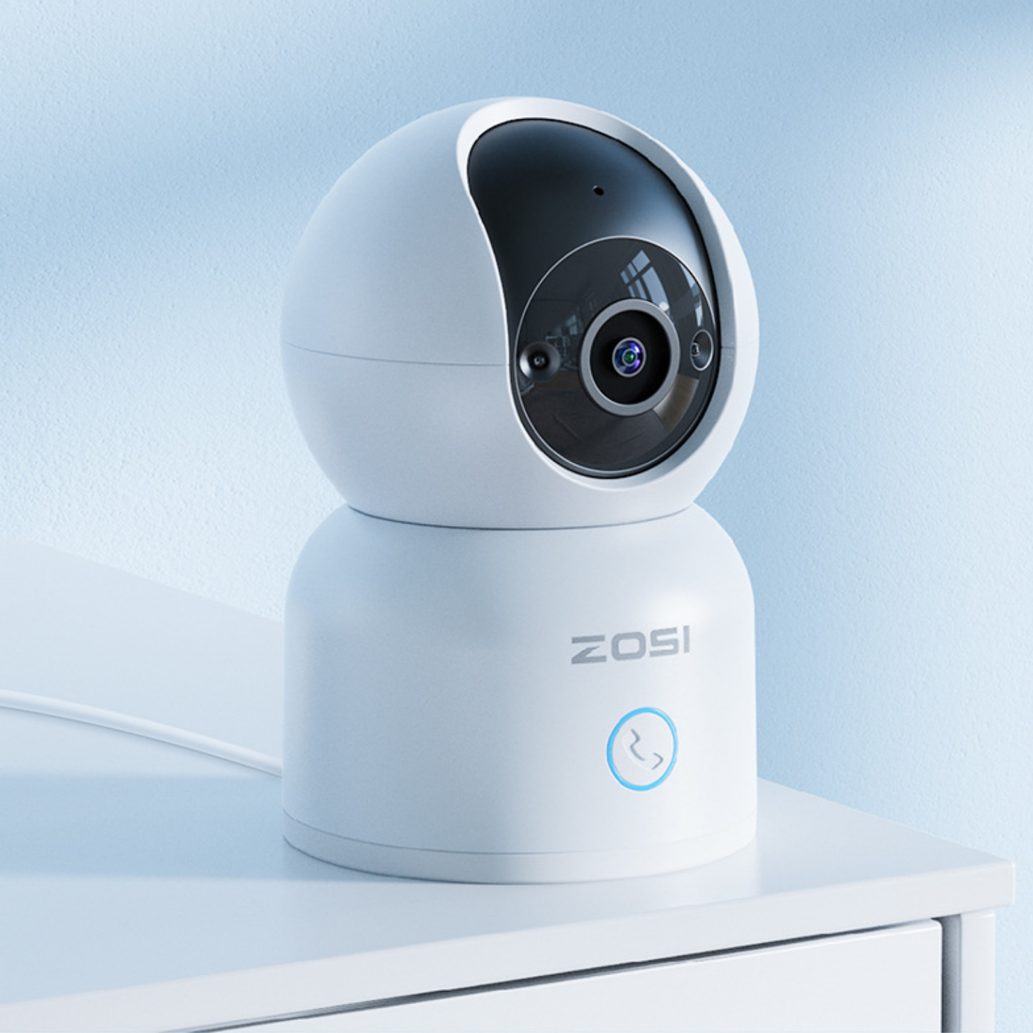 Baby monitor, WiFi indoor ZOSI C518 2K pan-tilt, rotire 360°, Night Vision, detectie umana & urmarire automata, 2.4/5GHz, audio bidirectional, buton apel rapid, compatibila Alexa
