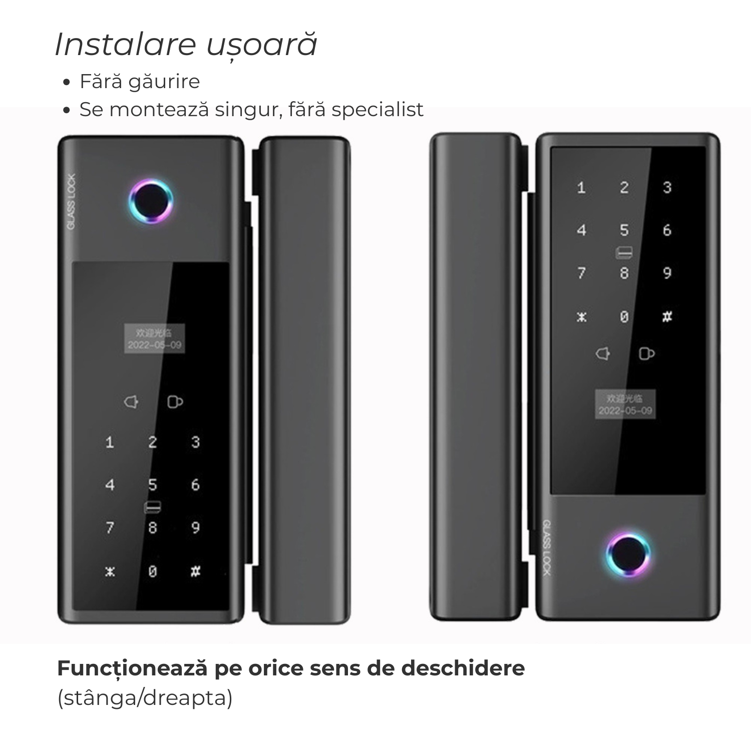 Yală inteligentă pentru sticlă GL4 – eleganță, siguranță și control total