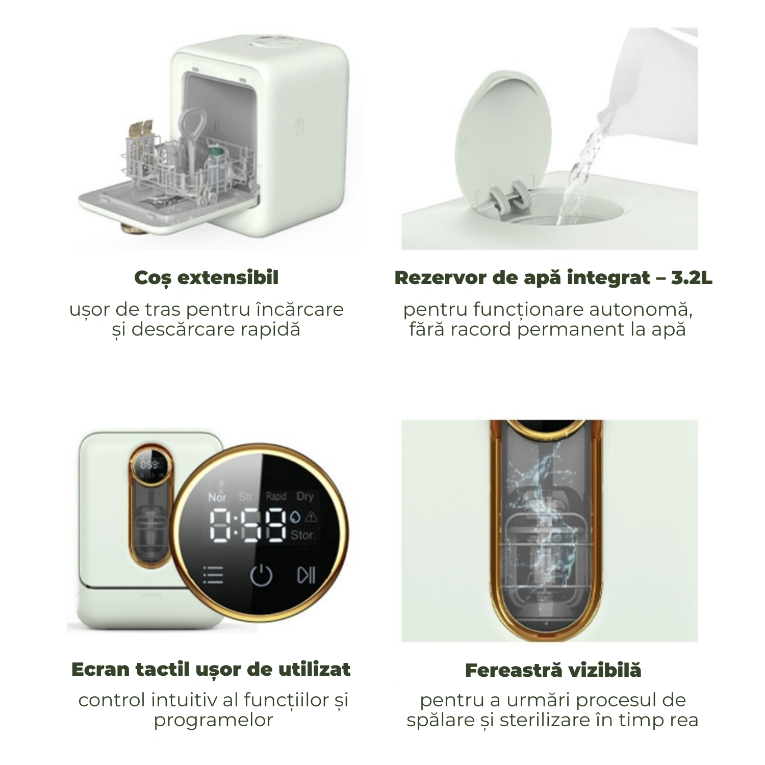 Masina automată de spălat si sterilizat biberoane, 6 programe