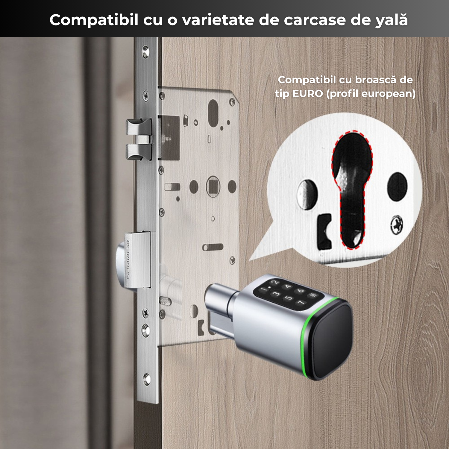 Butuc Inteligent cu Tastatură, Card RFID și Aplicație Tuya – Acces Fără Chei, Control de la Distanță, Instalare Rapidă