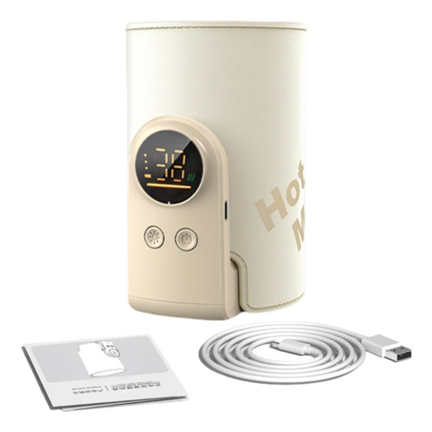 Incalzitor portabil lapte bebelusi, 8000 mAh, 6 trepte temperatura 38 50 °C