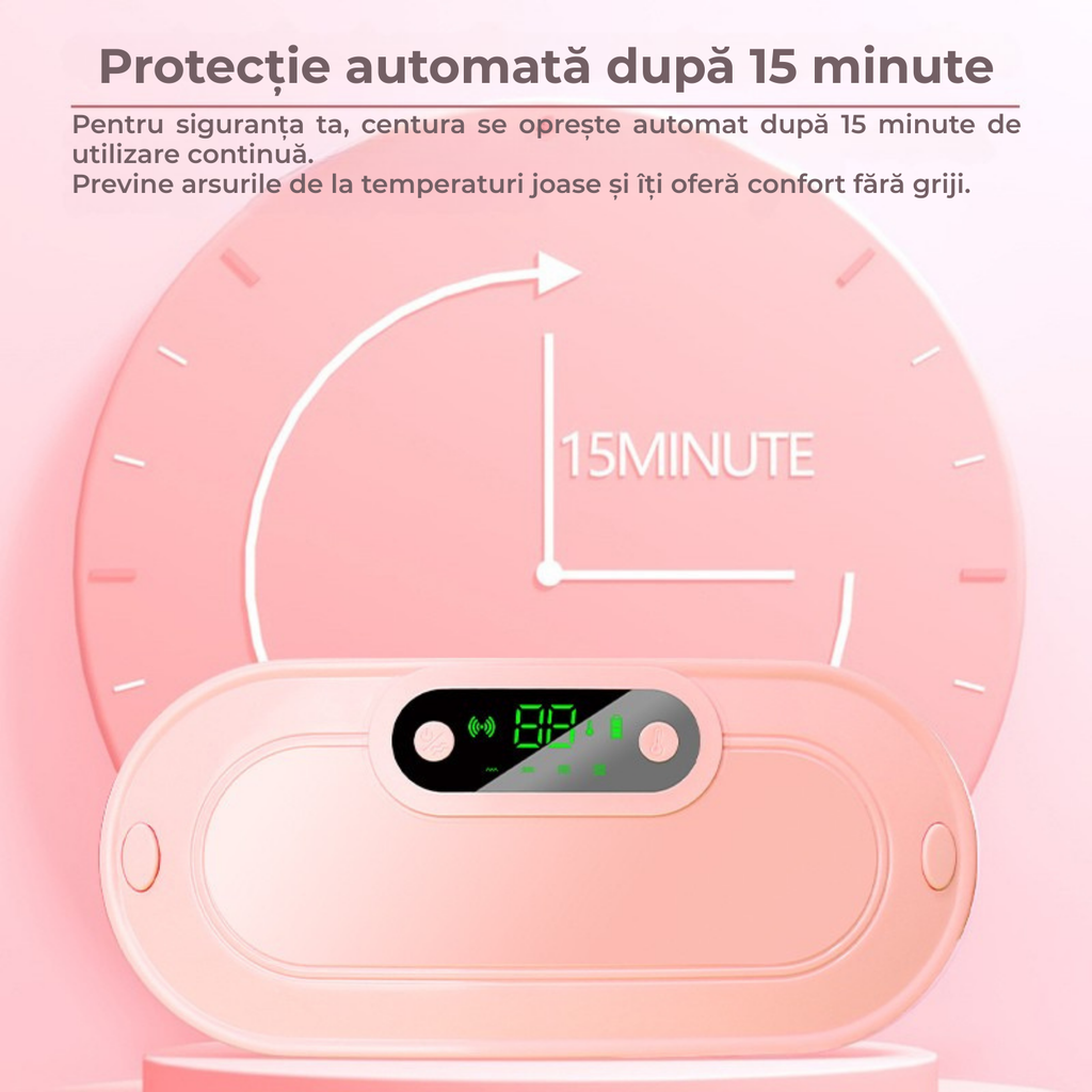 Centură menstruală termică, inteligentă cu masaj și încălzire rapidă
