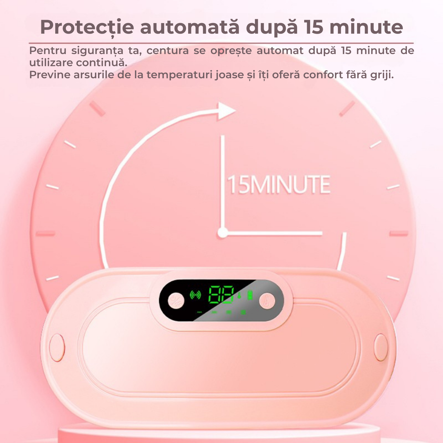Centură menstruală termică, inteligentă cu masaj și încălzire rapidă