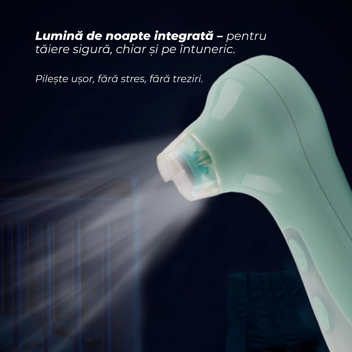Trimmer electric unghii bebelusi, 9 capete incluse, 4 viteze, rotatie dubla, lumina led, incarcare usb, functionare silentioasa, sigur pentru nou-nascuti si copii mici