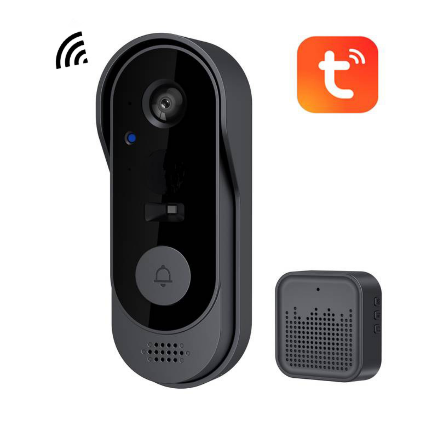 Sonerie Video Inteligentă HD 720p cu Apel pe Telefon – Control Smart Life, Rezistentă la Apă, Receptor Inclus