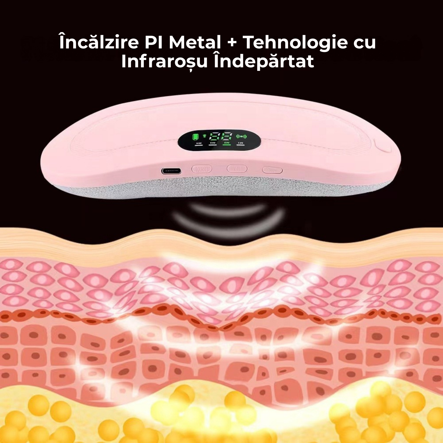 Centură menstruală termică, inteligentă cu masaj și încălzire rapidă
