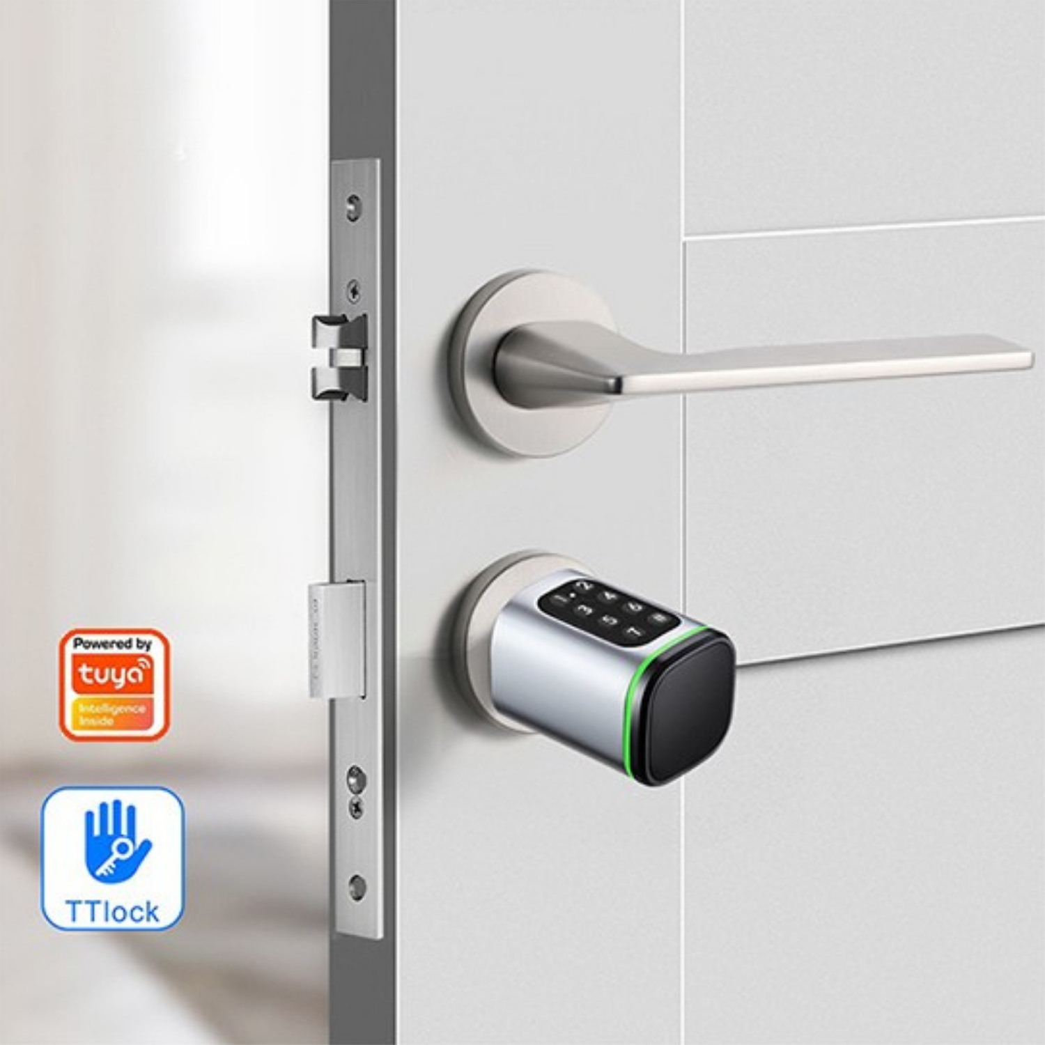 Butuc Inteligent cu Tastatură, Card RFID și Aplicație Tuya – Acces Fără Chei, Control de la Distanță, Instalare Rapidă