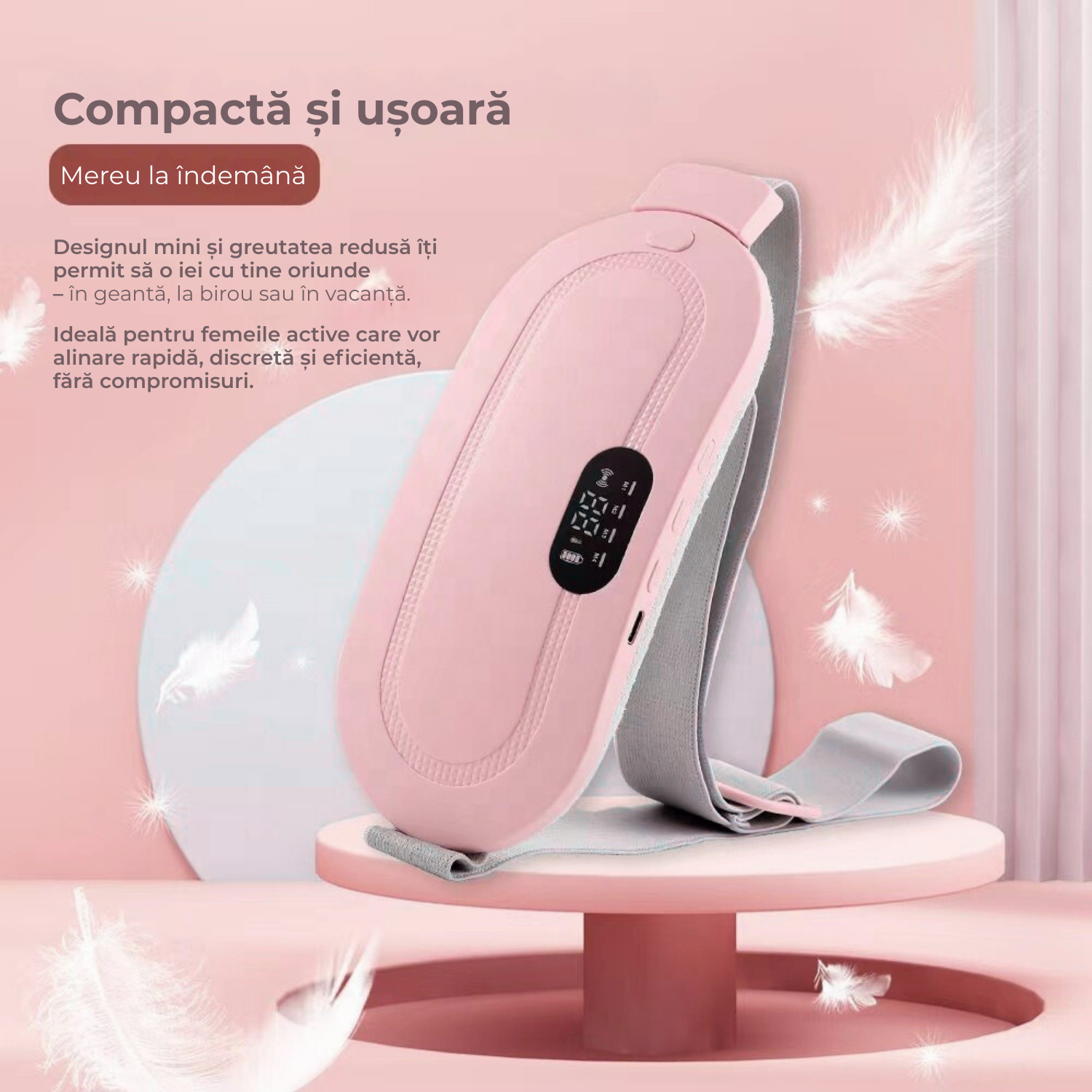 Centură menstruală termică, inteligentă cu masaj și încălzire rapidă