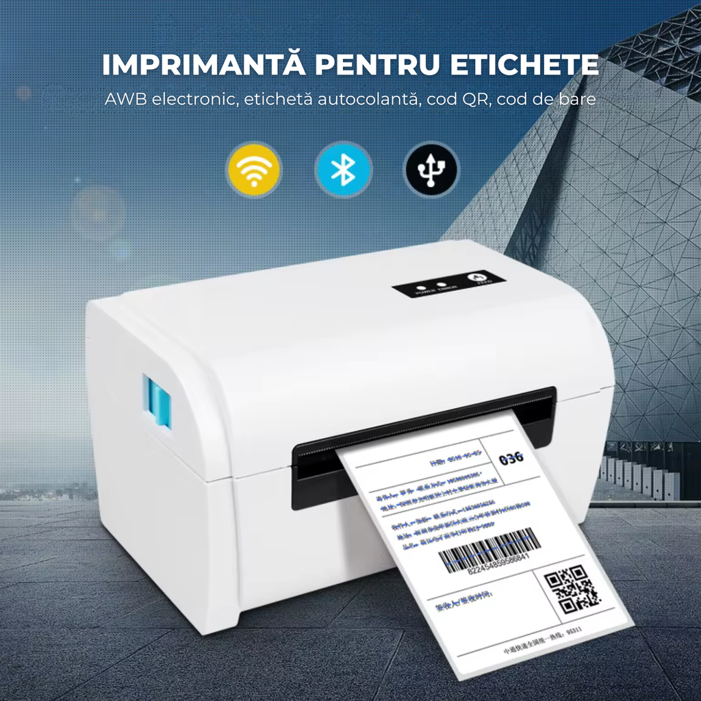 Imprimanta termica etichete si AWB, Bluetooth + USB