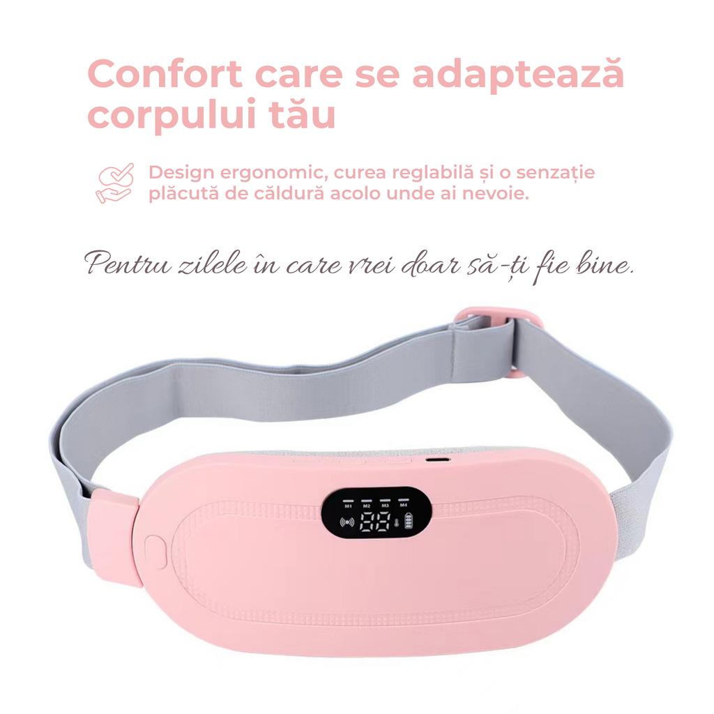 Centură menstruală termică, inteligentă cu masaj și încălzire rapidă