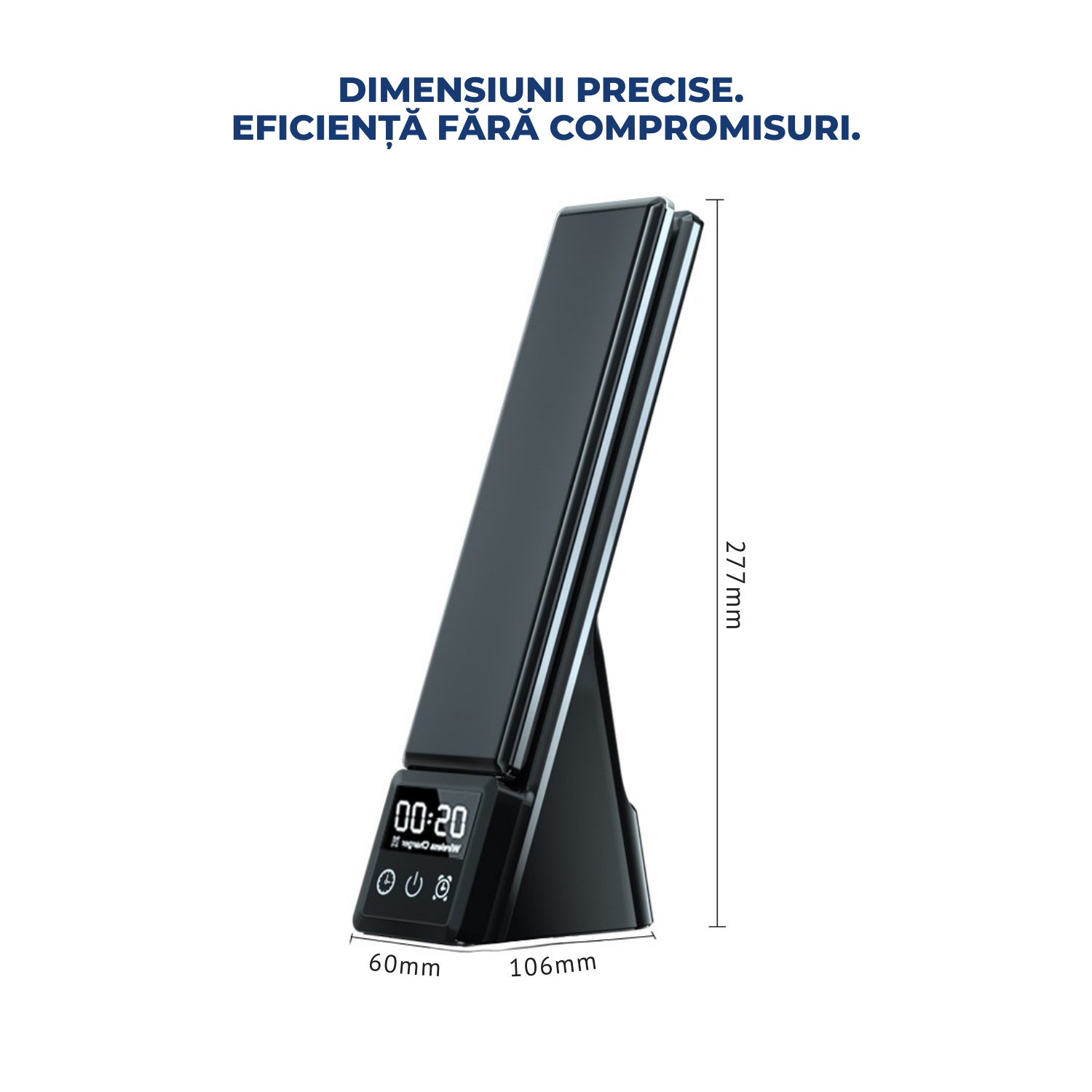 Lampa birou LED 3 in 1 cu incarcare wireless telefon si ceas