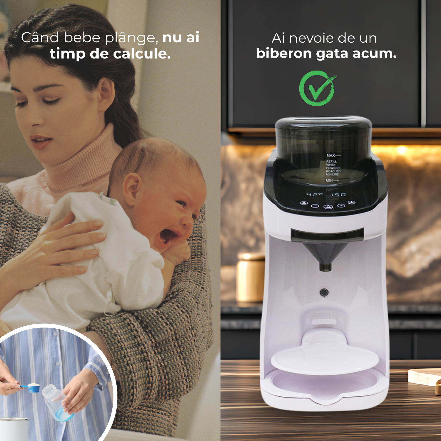 Espressor lapte praf pentru bebelusi si copii,