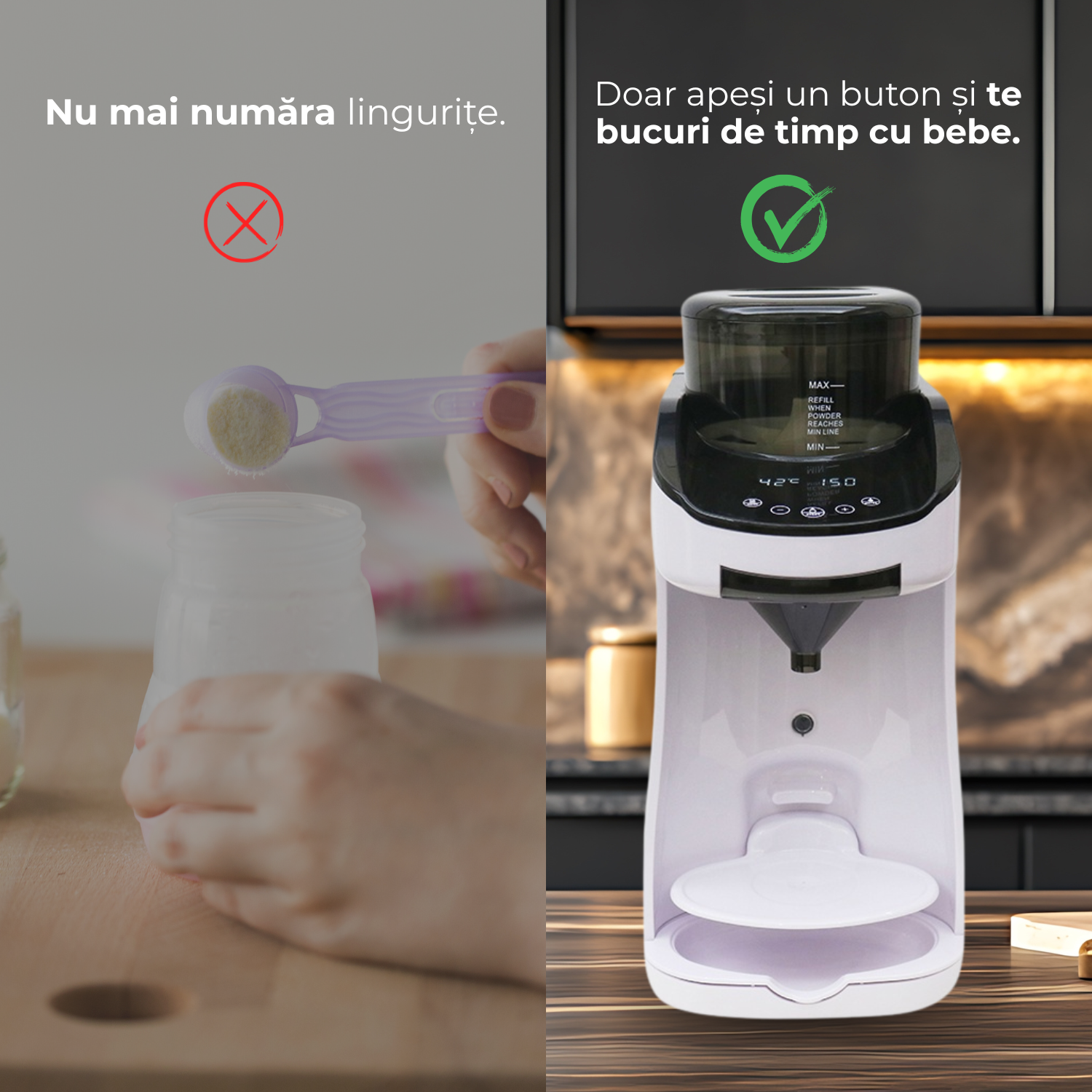 Espressor lapte praf pentru bebelusi si copii,